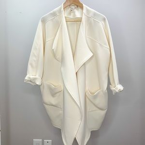 h&m // ivory slouchy shawl collar jacket